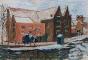 Edouard RIGHETTI  - Peinture originale - Gouache - Sous La Neige à Trouville