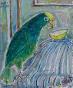 Edouard RIGHETTI - Peinture originale - Aquarelle - Le Perroquet