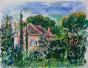 Edouard RIGHETTI - Peinture originale - Gouache -  Maison à Menton