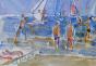 Edouard RIGHETTI - Peinture originale - Aquarelle -  Carnon
