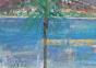 Edouard RIGHETTI - Peinture originale - Aquarelle gouachée -  Arc en ciel à Menton