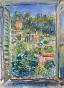 Edouard RIGHETTI - Peinture originale - Aquarelle - Vue du petit clos Baousset à Menton