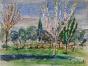 Edouard RIGHETTI - Peinture originale - Aquarelle - Les Arbres