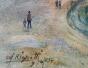 Edouard RIGHETTI - Peinture originale - Gouache - Etretat marée basse