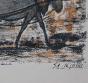 Edouard RIGHETTI - Estampe originale - Lithographie - La Charrette Andalouse