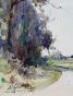 Etienne GAUDET - Peinture originale - Aquarelle - Chemin à Onzain