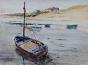 Etienne GAUDET - Peinture originale - Aquarelle - Petits bateaux à St Croix de vie