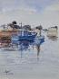 Etienne GAUDET - Peinture originale - Aquarelle - Entrée du port de St Gilles