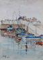 Etienne GAUDET - Peinture originale - Aquarelle - Le port de St Gilles 3