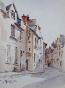 Etienne GAUDET - Peinture originale - Aquarelle - Blois, Rue Puits-Chatel 2