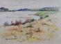 Etienne GAUDET - Peinture originale - Aquarelle - Paysage Val de Loire
