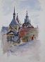 Etienne GAUDET - Peinture originale - Aquarelle - Blois 37