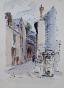 Etienne GAUDET - Peinture originale - Aquarelle - Blois, Rue Vanvert 3