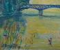 Edouard RIGHETTI - Peinture originale - Huile - Le pont de Bonneuil