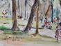 Etienne GAUDET - Peinture originale - Aquarelle - Bois de Boulogne