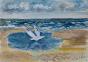 Edouard RIGHETTI - Peinture originale - Aquarelle -  L'envoi à Houlgate
