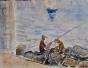 Edouard RIGHETTI - Peinture originale - Aquarelle -  Menton 4
