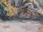 Etienne GAUDET - Peinture originale - Aquarelle - Sur la route de Monbolo