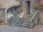 Etienne GAUDET - Peinture originale - huile - L'escalier