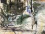 Janie Michels - Peinture originale - Gouache - Normandie en hiver