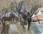 Janie Michels - Peinture originale - Gouache - Normandie en hiver 3