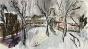 Janie Michels - Peinture originale - Gouache - Normandie en hiver 4