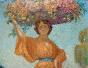 Auguste ROUBILLE - Peinture originale - Huile - La femme aux fleurs