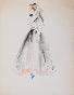 Janine JANET - Peinture originale - Aquarelle - Femme en robe de soirée 4