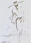 Claude VIETHO - Peinture originale - Aquarelle - Femme à la plage