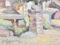 Paul CORDONNIER - Peinture Originale - Aquarelle - Village de Mautauban près de Luchon, 1924