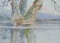 Etienne GAUDET - Peinture originale - Aquarelle - Vue de la Loire