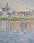 Etienne GAUDET - Peinture originale - Aquarelle - Bord de la Loire à Blois