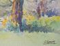 Etienne GAUDET - Peinture originale - Aquarelle - Etude d'arbres