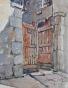 Etienne GAUDET - Peinture originale - Aquarelle - Blois, Place St Laurent