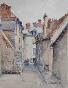 Etienne GAUDET - Peinture originale - Aquarelle - Rue à Blois