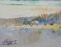 Etienne GAUDET - Peinture originale - Aquarelle - Paysage Muides