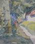 Etienne GAUDET - Peinture originale - Aquarelle - Chemin de campagne