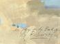 Robert SAVARY - Peinture originale - Gouache -  La plage à la Baule