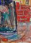 Edouard RIGHETTI - Peinture originale - Gouache - La pesée des haricots à Menton