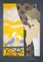 GANNE Yves - Estampe originale - Lithographie - Deux colombes