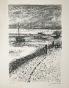 Jacques PETIT - Estampe originale - Lithographie - Chemin du bord de mer