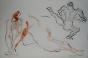 Isa PIZZONI- Peinture originale - Aquarelle - Les danseuses à la barre