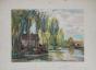 Robert FRANCOLIN - Peinture Originale - Aquarelle - Moulin en Poitou