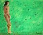 Robert SAVARY - Peinture originale - Gouache - La femme verte